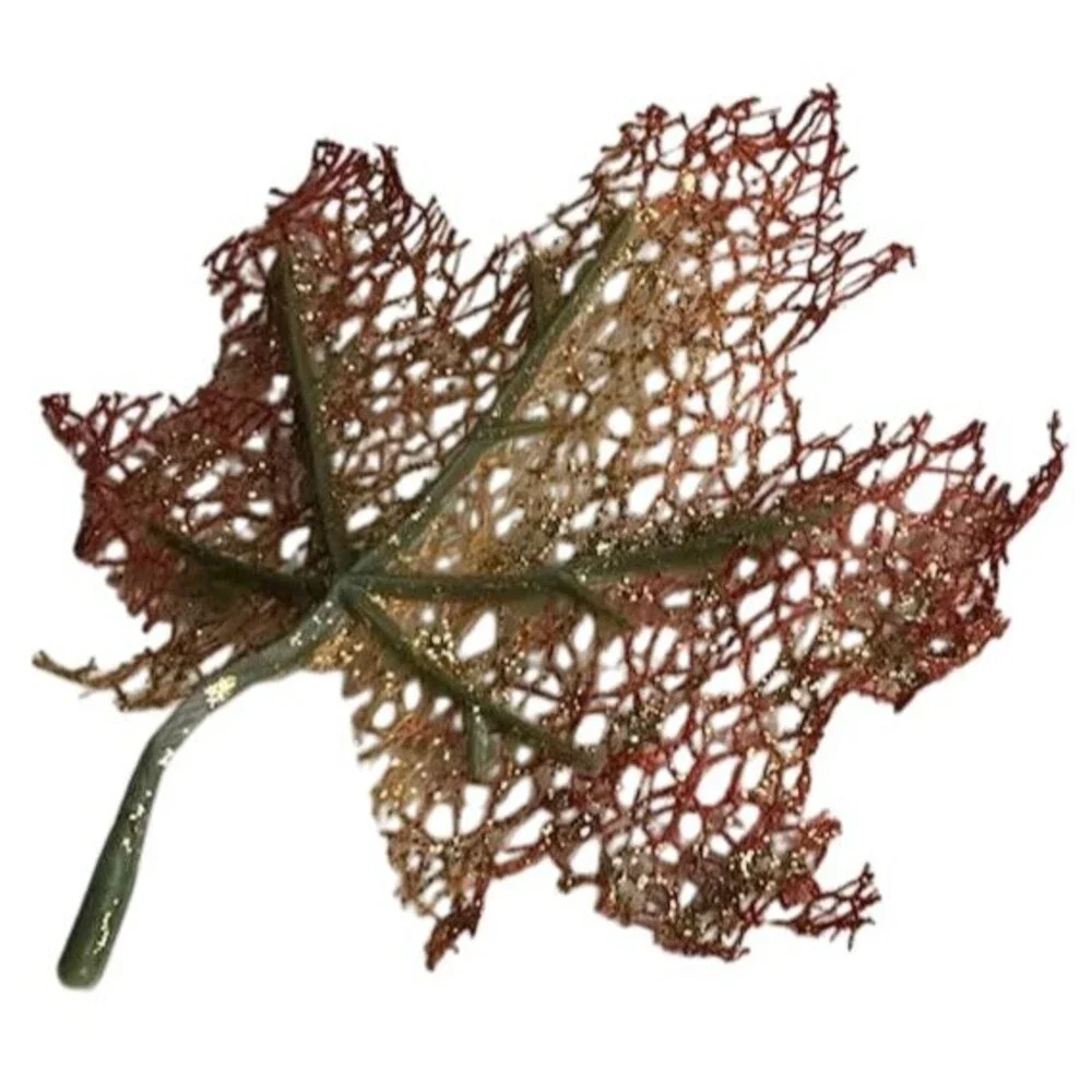 Fall Leaves Maple Leaf Decor Autumn 38 Thanksgiving Glitter String Veins Wire